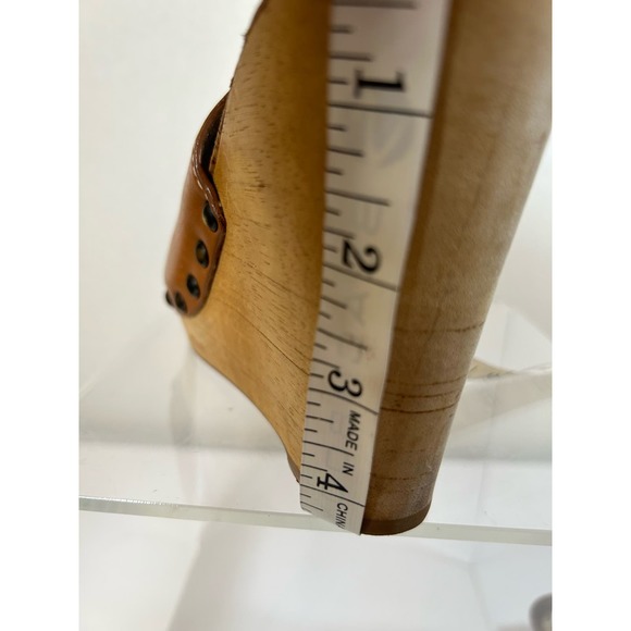 Sam Edelman Women’s Camilla Tan Wedge Leather Studded Slingback Sandals 8 - Picture 8 of 8